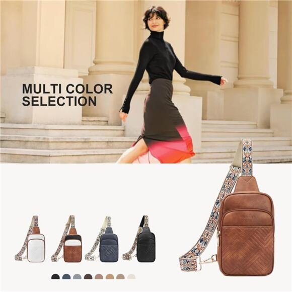 Sling Bag Quilted Crossbody Bags for Women Cross Body Purse Leather - Picture 2 of 7